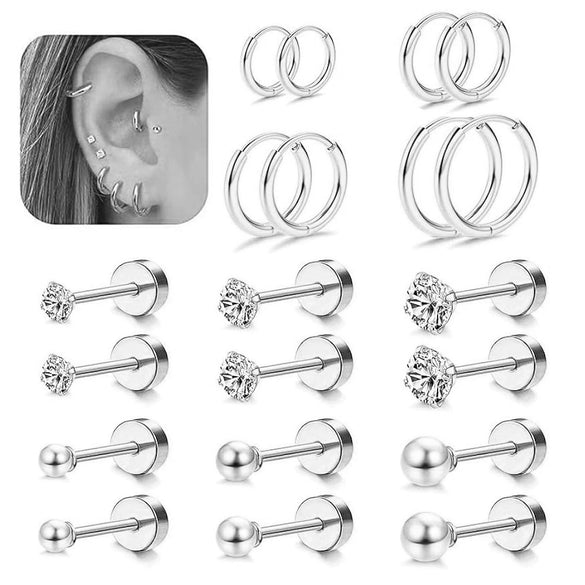 Wholesale Fashion Stainless Steel Geometric Pattern Electroplated Earrings
