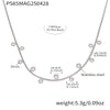Wholesale Fashion 316L Stainless Steel Geometric Round Diamond 5A Zircon Electroplating Necklace For Women