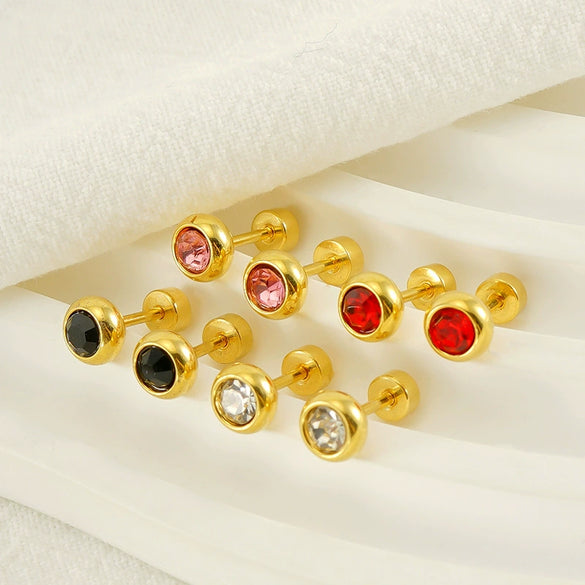 Wholesale Fashion Stainless Steel Geometric Women's Earrings With Electroplating