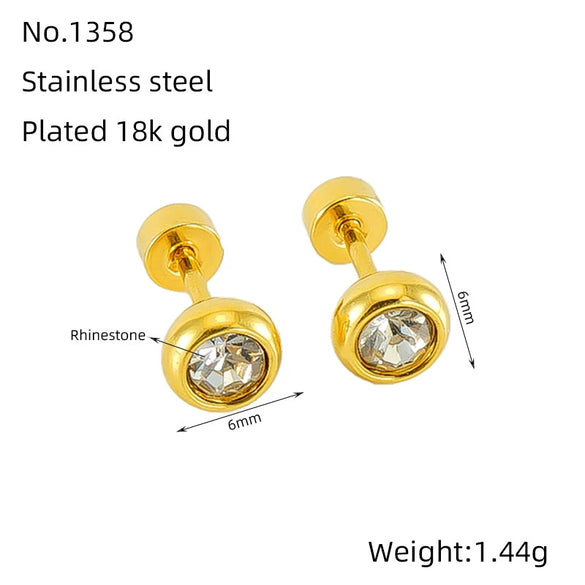 Wholesale Fashion Stainless Steel Geometric Women's Earrings With Electroplating