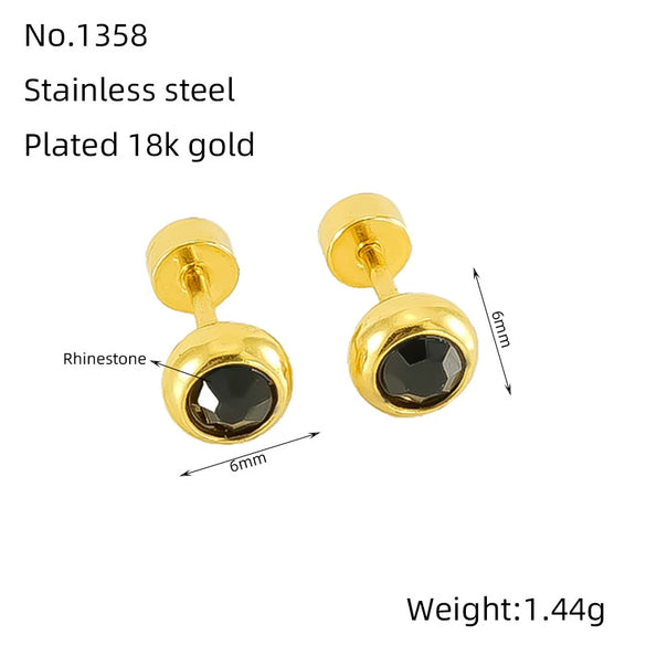 Wholesale Fashion Stainless Steel Geometric Women's Earrings With Electroplating