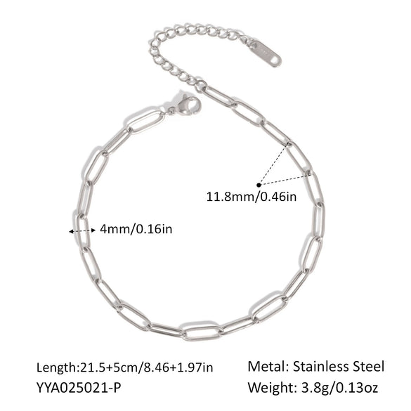 Wholesale Fashion Stainless Steel Goldplated Nonfading Geometric Anklets For Women