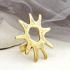 Wholesale Fashion Stainless Steel Goldplated Sunflower Rings For Women With Cut Out Design