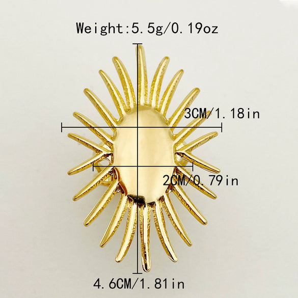 Wholesale Fashion Stainless Steel Goldplated Sunflower Rings For Women With Cut Out Design