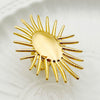 Wholesale Fashion Stainless Steel Goldplated Sunflower Rings For Women With Cut Out Design