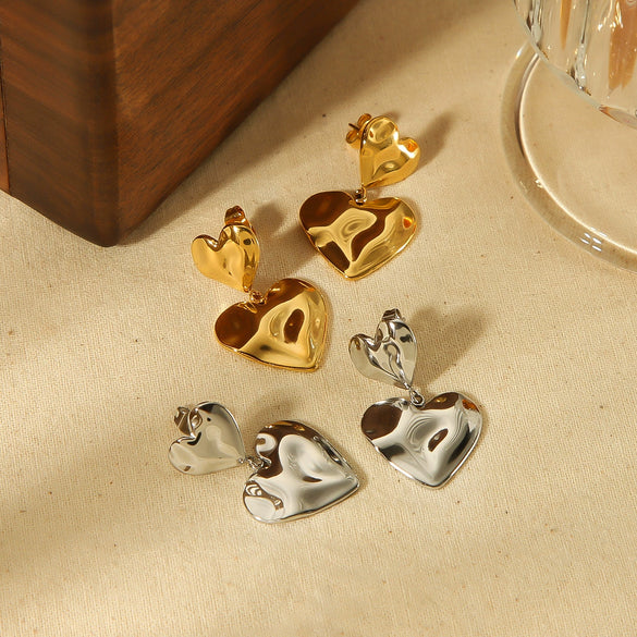 Wholesale Fashion Stainless Steel Heart Earrings