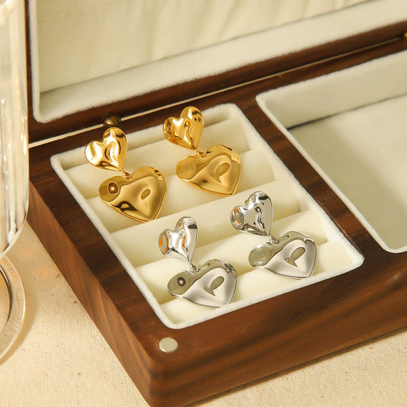 Wholesale Fashion Stainless Steel Heart Earrings