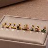 Wholesale Fashion Stainless Steel Heart Shape Electroplated Butterfly Glossy Cross Women's Ear Studs