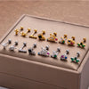 Wholesale Fashion Stainless Steel Heart Shape Electroplated Butterfly Glossy Cross Women's Ear Studs