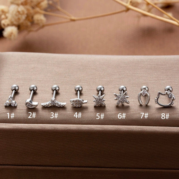 Wholesale Fashion Stainless Steel Heart Shape Electroplated Ear Studs