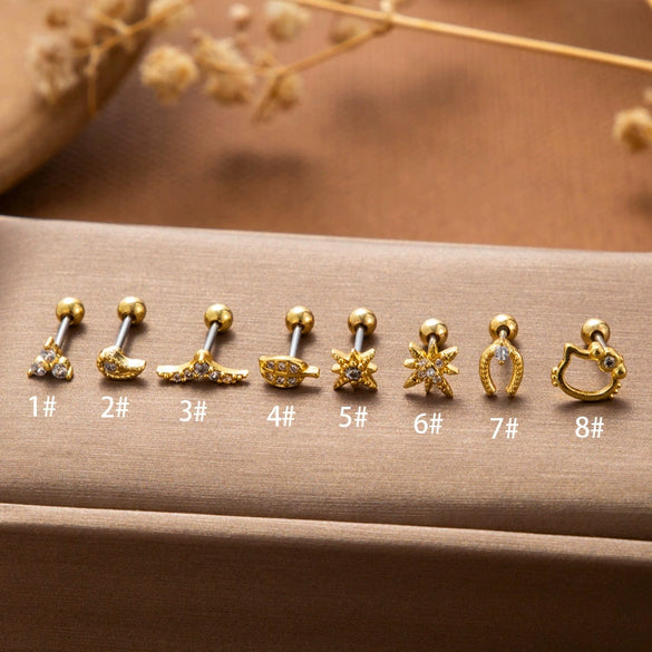 Wholesale Fashion Stainless Steel Heart Shape Electroplated Ear Studs