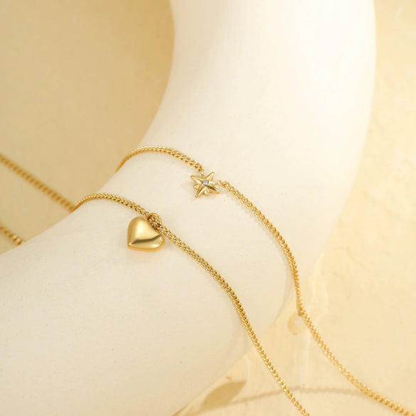 Wholesale Fashion Stainless Steel Heart Shape Electroplated Women's Necklace