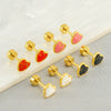 Wholesale Fashion Stainless Steel Heart Shape Stud Earrings For Women With Electroplating Treatment