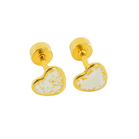 Wholesale Fashion Stainless Steel Heart Shape Stud Earrings For Women With Electroplating Treatment