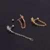 Wholesale Fashion Stainless Steel Inlaid Zircon Flower Piercing Earrings For Women