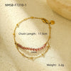Wholesale Fashion Stainless Steel 18K Gold Electroplated Heart Shaped Sunflower Beaded Pendant Bracelet For Women
