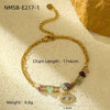Wholesale Fashion Stainless Steel 18K Gold Electroplated Heart Shaped Sunflower Beaded Pendant Bracelet For Women