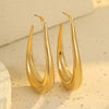 Wholesale Fashion Stainless Steel 18K Gold Plated Geometric Ushaped Women's Ring Earrings