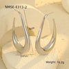 Wholesale Fashion Stainless Steel 18K Gold Plated Geometric Ushaped Women's Ring Earrings