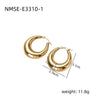 Wholesale Fashion Stainless Steel 18K Gold Plated Geometric Ushaped Women's Ring Earrings
