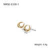 Wholesale Fashion Stainless Steel 18K Gold Plated Geometric Ushaped Women's Ring Earrings
