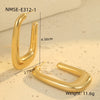 Wholesale Fashion Stainless Steel 18K Gold Plated Geometric Ushaped Women's Ring Earrings