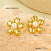 Wholesale Fashion Stainless Steel 18K Gold Plated Petal Pearl Earrings For Women