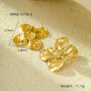 Wholesale Fashion Stainless Steel 18K Gold Plated Petal Pearl Earrings For Women