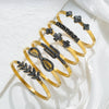 Wholesale Fashion Stainless Steel 18K Goldplated Rhinestone Infinite Symbol Fourleaf Clover Geometric Bracelet Jewelry