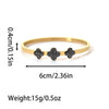 Wholesale Fashion Stainless Steel 18K Goldplated Rhinestone Infinite Symbol Fourleaf Clover Geometric Bracelet Jewelry