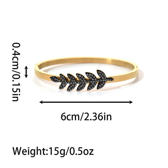 Wholesale Fashion Stainless Steel 18K Goldplated Rhinestone Infinite Symbol Fourleaf Clover Geometric Bracelet Jewelry