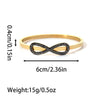 Wholesale Fashion Stainless Steel 18K Goldplated Rhinestone Infinite Symbol Fourleaf Clover Geometric Bracelet Jewelry