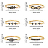 Wholesale Fashion Stainless Steel 18K Goldplated Rhinestone Infinite Symbol Fourleaf Clover Geometric Bracelet Jewelry