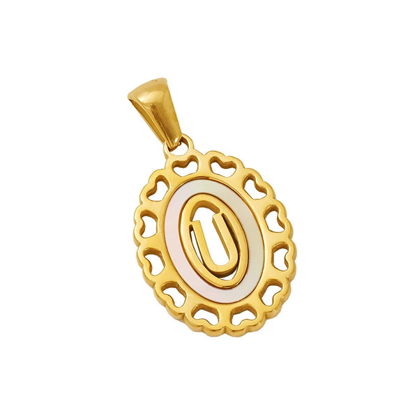 Wholesale Fashion Stainless Steel Letter Pendant Necklace With Electroplating Treatment