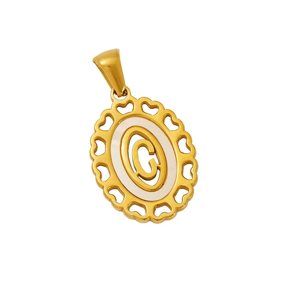 Wholesale Fashion Stainless Steel Letter Pendant Necklace With Electroplating Treatment