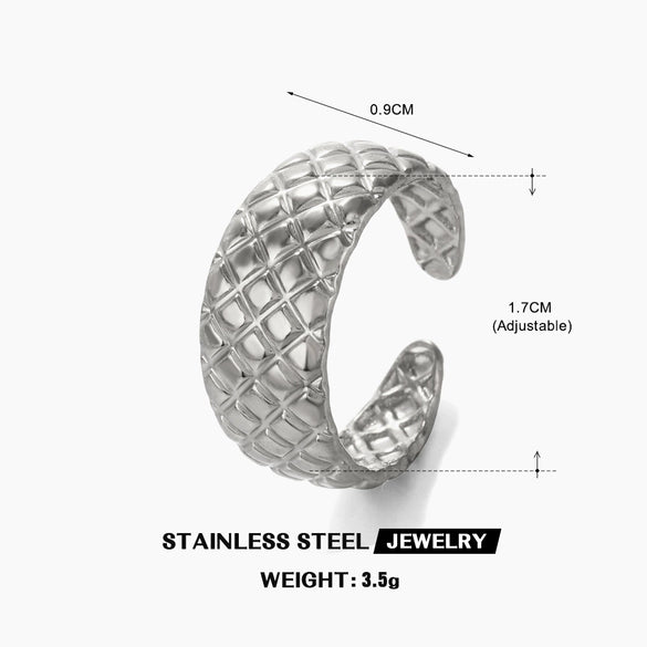 Wholesale Fashion Stainless Steel Love Heart Shaped Open Adjustable Ring For Women With 18K Gold Plated Electroplating