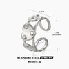 Wholesale Fashion Stainless Steel Love Heart Shaped Open Adjustable Ring For Women With 18K Gold Plated Electroplating