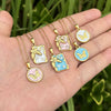 Wholesale Fashion Stainless Steel Multicolor Oil Drop Insect Pattern Butterfly Pendant Necklace For Office Ladies
