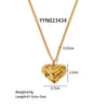Wholesale Fashion Stainless Steel Necklace With Heart Shaped Love Pendant Light Luxury Style Pvd Furnace Real Gold Electroplated For Women