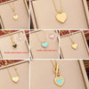 Wholesale Fashion Stainless Steel Necklace With Multi Color Oil Drop Heart Shaped Pendant And Temperament Clavicle Chain