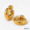 Wholesale Fashion Stainless Steel Pearl Earrings With Geometric Design And Electroplating For Women