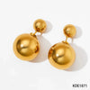 Wholesale Fashion Stainless Steel Pearl Earrings With Geometric Design And Electroplating For Women
