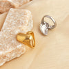 Wholesale Fashion Stainless Steel Ring With Geometric Style And Heart Shape Plated 18K Gold