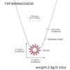 Wholesale Fashion Stainless Steel Sunflower Necklace Bracelet Ring Set With 18K Gold Electroplating