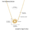 Wholesale Fashion Stainless Steel Sunflower Necklace Bracelet Ring Set With 18K Gold Electroplating