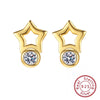 Wholesale Fashion Sterling Silver Fivepointed Star Diamond Earrings With Electroplating For Women