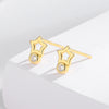 Wholesale Fashion Sterling Silver Fivepointed Star Diamond Earrings With Electroplating For Women