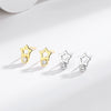Wholesale Fashion Sterling Silver Fivepointed Star Diamond Earrings With Electroplating For Women