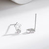 Wholesale Fashion Sterling Silver Fivepointed Star Diamond Earrings With Electroplating For Women