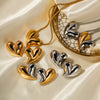 Wholesale Fashion Stud Earrings Titanium Steel Red Peach Heart Geometric Electroplated For Women